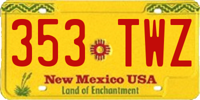 NM license plate 353TWZ