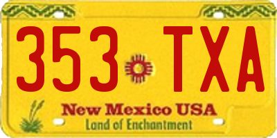 NM license plate 353TXA