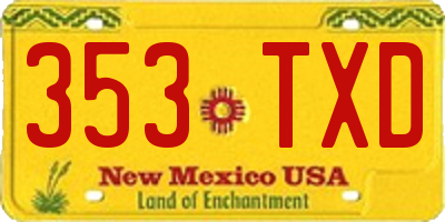 NM license plate 353TXD