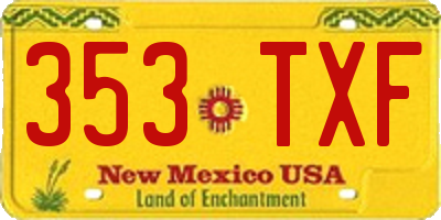 NM license plate 353TXF