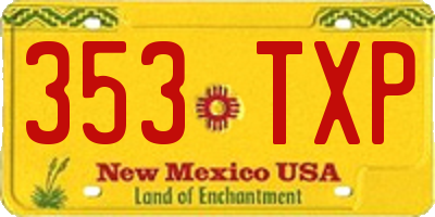 NM license plate 353TXP