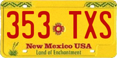 NM license plate 353TXS