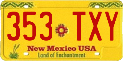 NM license plate 353TXY