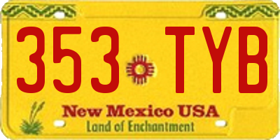 NM license plate 353TYB