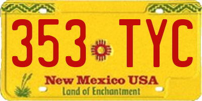 NM license plate 353TYC