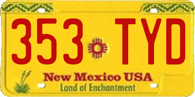 NM license plate 353TYD