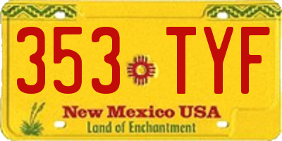 NM license plate 353TYF