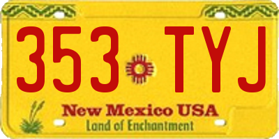 NM license plate 353TYJ