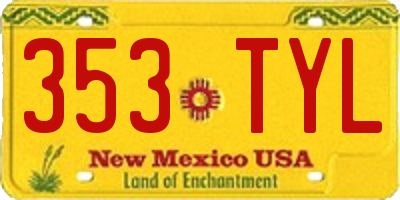 NM license plate 353TYL