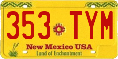 NM license plate 353TYM