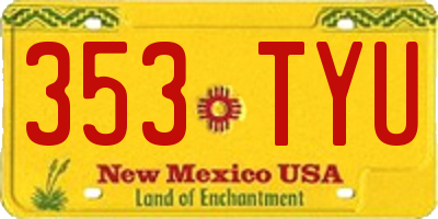 NM license plate 353TYU