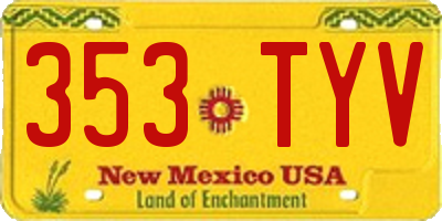 NM license plate 353TYV