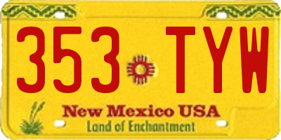 NM license plate 353TYW
