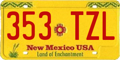 NM license plate 353TZL