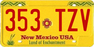 NM license plate 353TZV