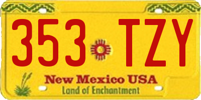 NM license plate 353TZY