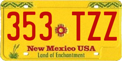 NM license plate 353TZZ