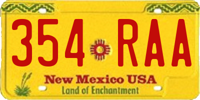 NM license plate 354RAA