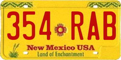 NM license plate 354RAB