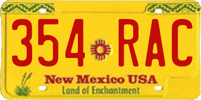 NM license plate 354RAC