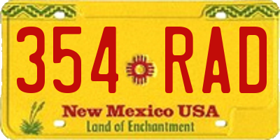 NM license plate 354RAD