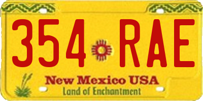 NM license plate 354RAE