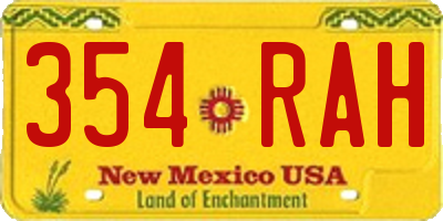 NM license plate 354RAH