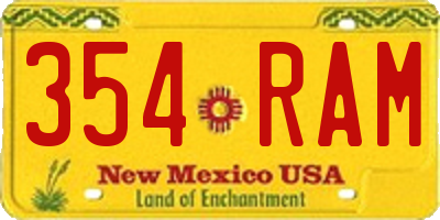 NM license plate 354RAM