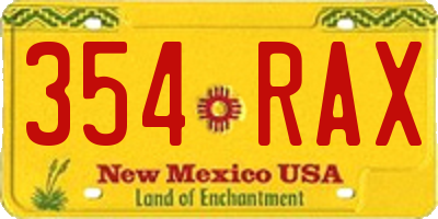 NM license plate 354RAX