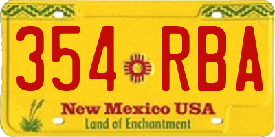 NM license plate 354RBA