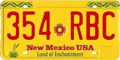 NM license plate 354RBC