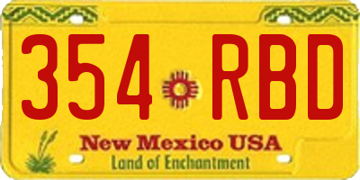 NM license plate 354RBD