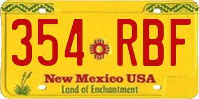 NM license plate 354RBF