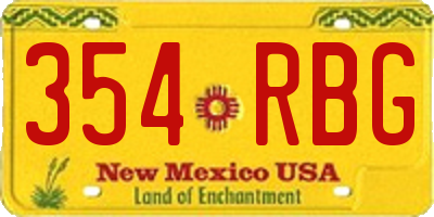 NM license plate 354RBG