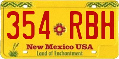 NM license plate 354RBH