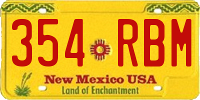 NM license plate 354RBM