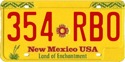 NM license plate 354RBO