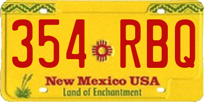 NM license plate 354RBQ