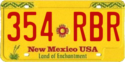 NM license plate 354RBR