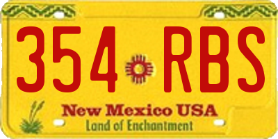 NM license plate 354RBS