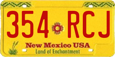 NM license plate 354RCJ