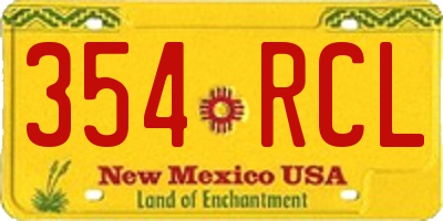 NM license plate 354RCL