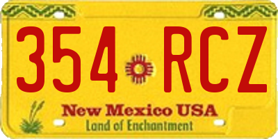 NM license plate 354RCZ