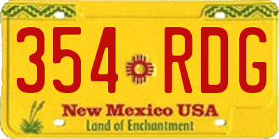 NM license plate 354RDG