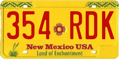 NM license plate 354RDK