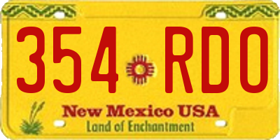 NM license plate 354RDO