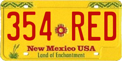NM license plate 354RED
