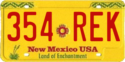 NM license plate 354REK