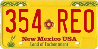 NM license plate 354REO