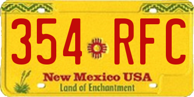 NM license plate 354RFC